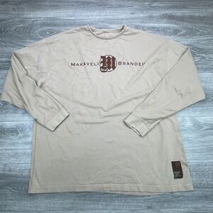 Vintage Makaveli Shirt Mens 3XL Brown 2Pac Tupac Hip Hop RAP Y2K 90s Long Sleeve
